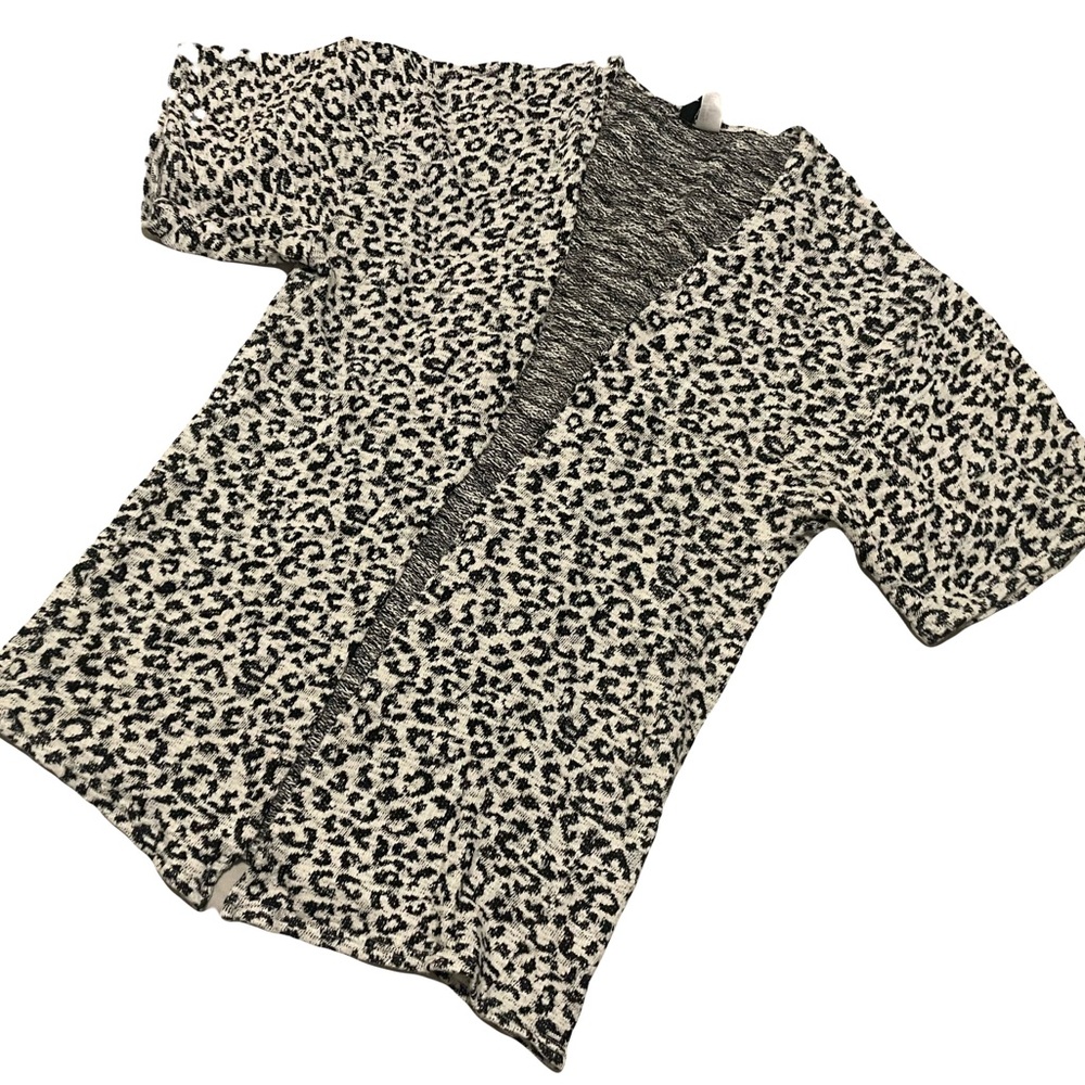 H&M Divided Knit Cardigan Leopard Black & White Size S